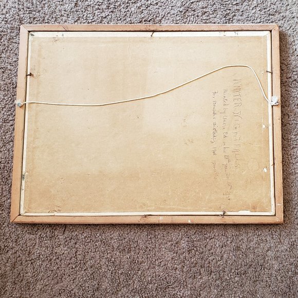 Vintage Midcentury "Winter Night Falls" Original Oil on Canvas Painting - Picture 3 of 10